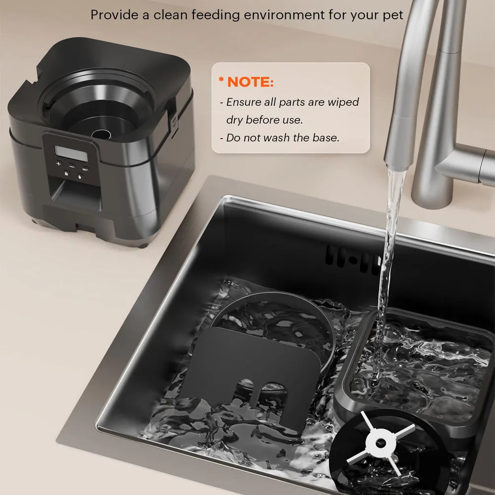 Keep your pet fed and happy, no matter where you are, with our Smart Pet Feeder. This sleek, modern device is more than just a food dispenser—it's your pet's personal mealtime manager.