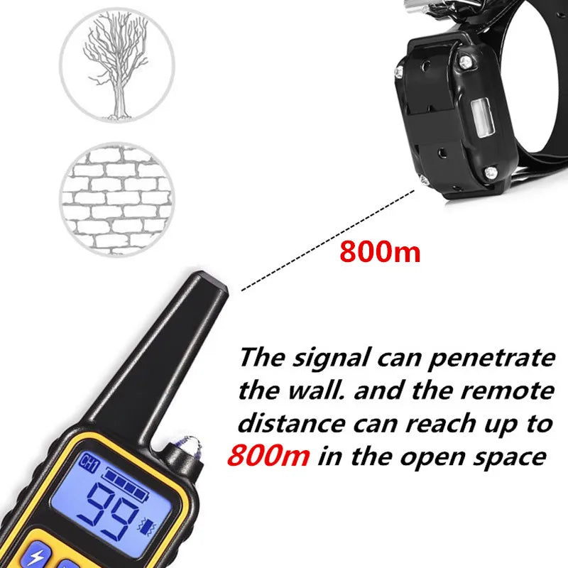 PuPoPan New Electric Dog Training Collar Remote Control Waterproof Pet BehaviorFor 5-120lbs Puppy With Shock Vibration 3300Ft