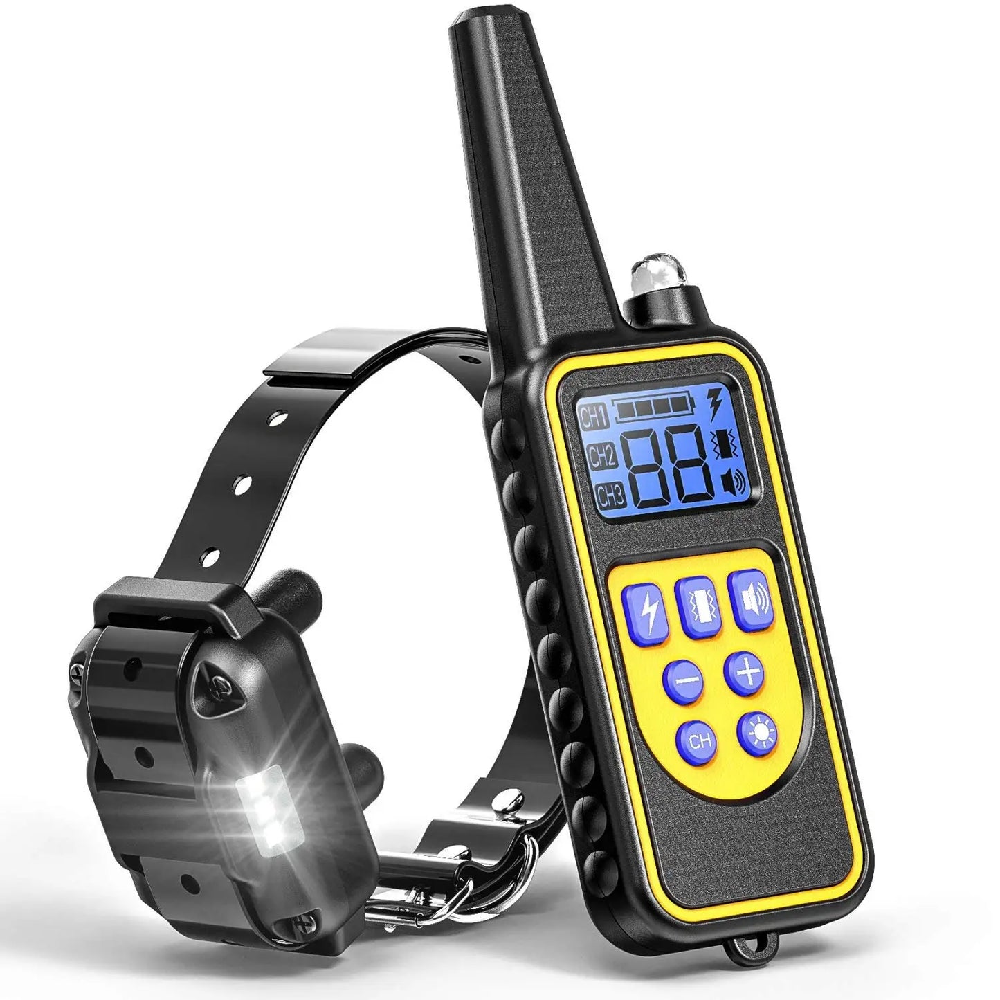 PuPoPan New Electric Dog Training Collar Remote Control Waterproof Pet BehaviorFor 5-120lbs Puppy With Shock Vibration 3300Ft