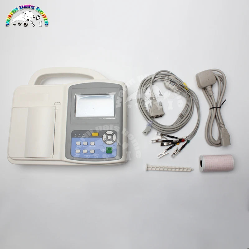 Veterinary ECG Machine Monitor 3-Channel Electrocardiograph For Dog Cat Animals Vet Equipment