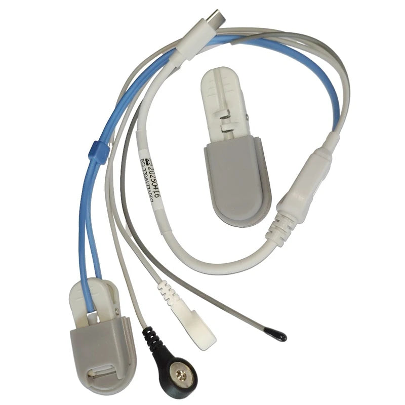 Take your pet's health monitoring on the go with our Portable Pet Health Kit. This comprehensive kit includes all the essential sensors and cables to connect to a compatible veterinary monitor, allowing you to get a complete picture of your pet's well-bei