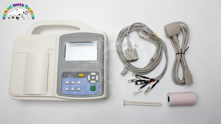 Veterinary ECG Machine Monitor 3-Channel Electrocardiograph For Dog Cat Animals Vet Equipment