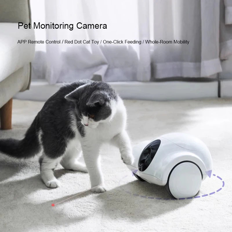 Dog Treat Camera Dispenser Feeder 1080P Full HD Wifi Camera 360°Move Freely 2-Way Audio App 30 Days Long Standby Pet Robot Toys