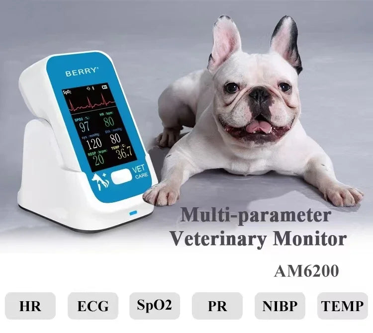 Ensure your pet's well-being with the Multi-parameter Veterinary Monitor. This professional-grade device brings veterinary care to your fingertips, allowing you to easily track your pet's vital signs from the comfort of your home.