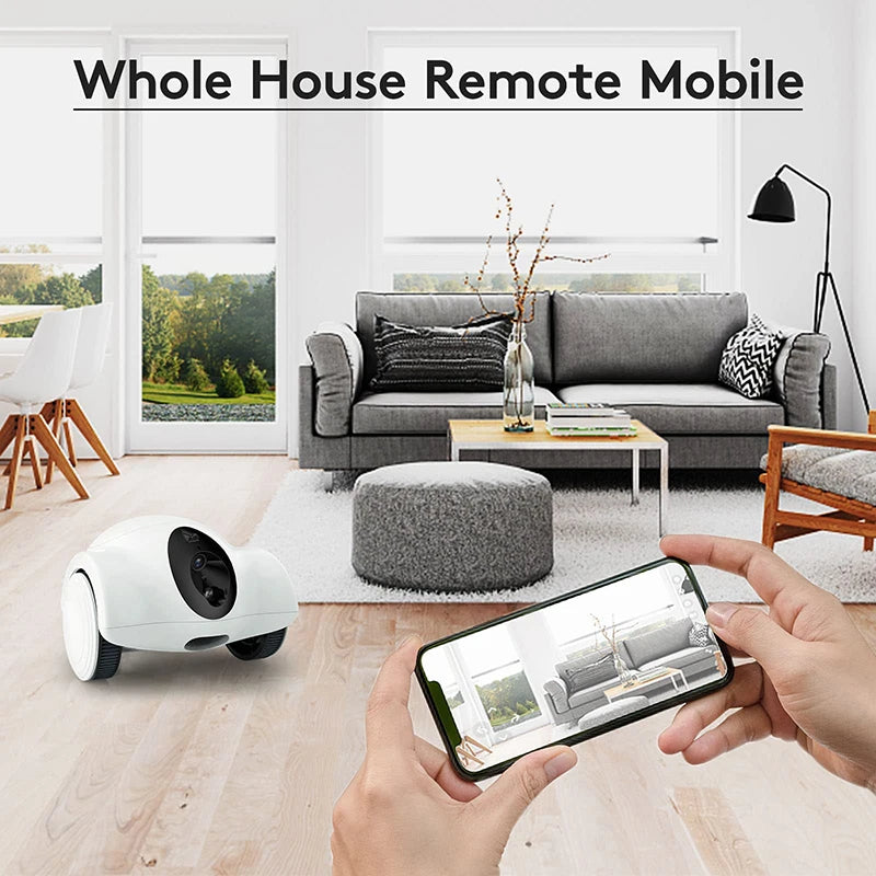 Dog Treat Camera Dispenser Feeder 1080P Full HD Wifi Camera 360°Move Freely 2-Way Audio App 30 Days Long Standby Pet Robot Toys