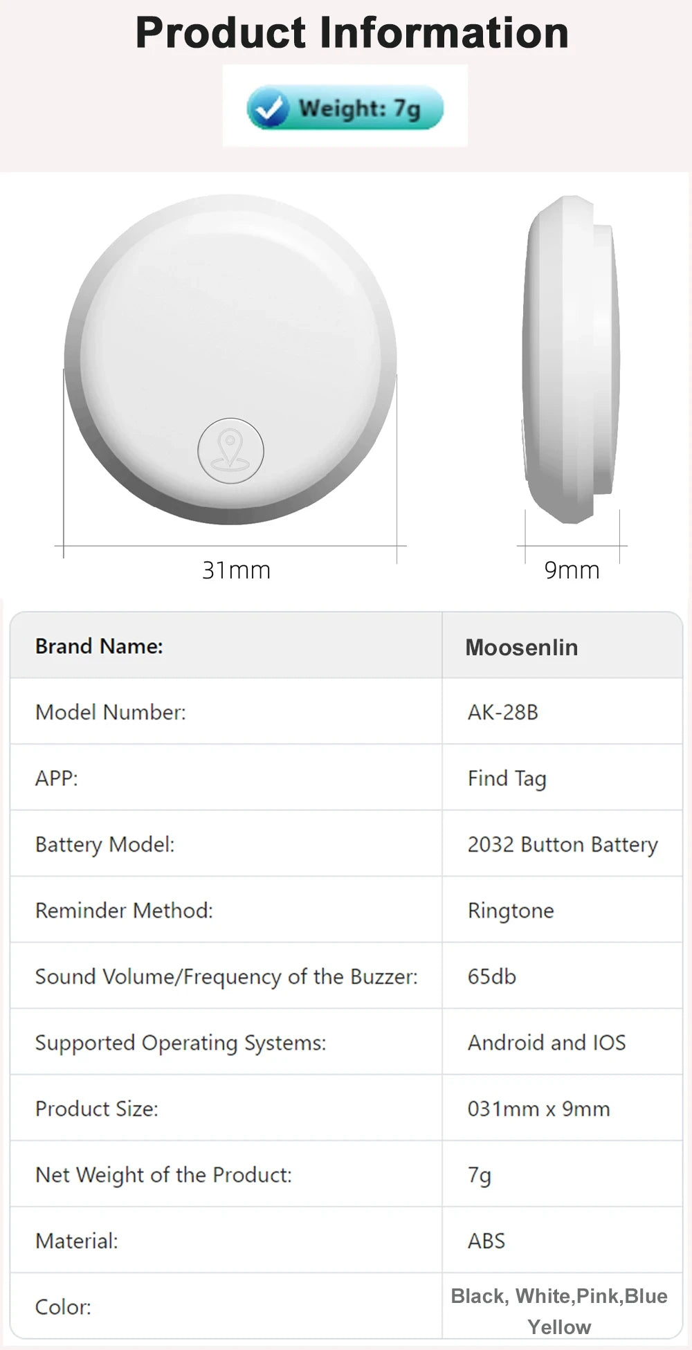 Xiaomi Mini Tracker Bluetooth 5.0 Lasting Key Wallet Luggage Pet Smart Loss Prevention For Android iOS Air Tag Lost Alert Device