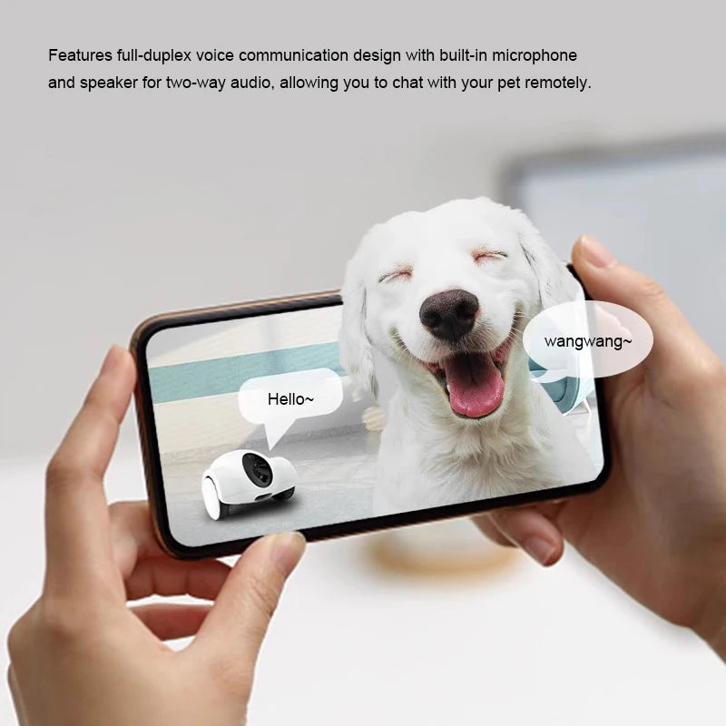 Dog Treat Camera Dispenser Feeder 1080P Full HD Wifi Camera 360°Move Freely 2-Way Audio App 30 Days Long Standby Pet Robot Toys