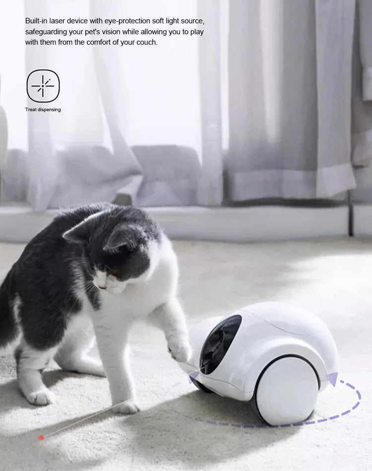 Dog Treat Camera Dispenser Feeder 1080P Full HD Wifi Camera 360°Move Freely 2-Way Audio App 30 Days Long Standby Pet Robot Toys