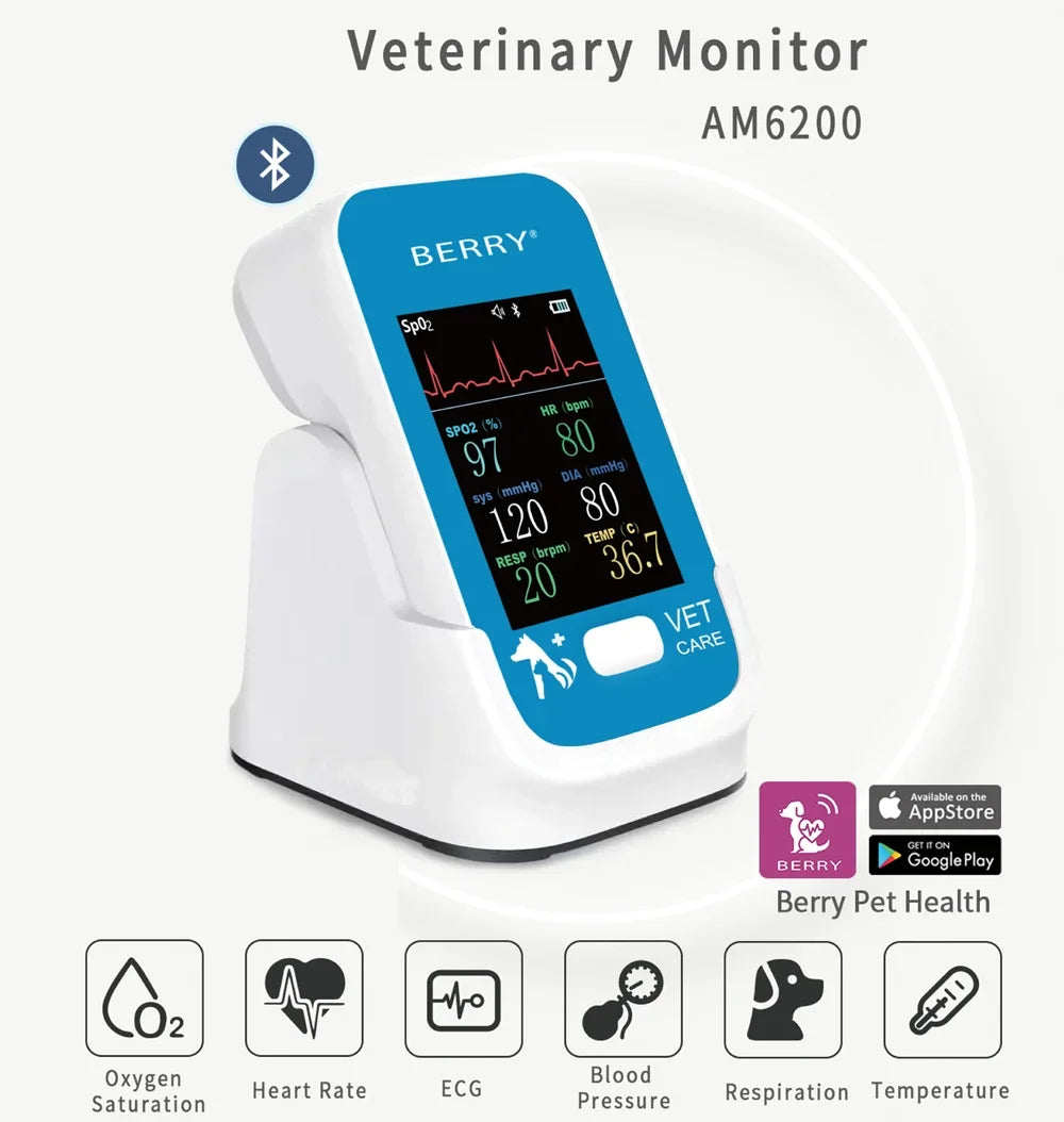 Ensure your pet's well-being with the Multi-parameter Veterinary Monitor. This professional-grade device brings veterinary care to your fingertips, allowing you to easily track your pet's vital signs from the comfort of your home.
