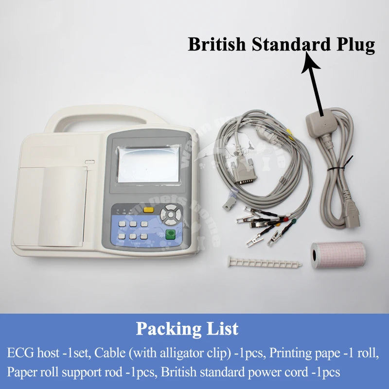 Veterinary ECG Machine Monitor 3-Channel Electrocardiograph For Dog Cat Animals Vet Equipment