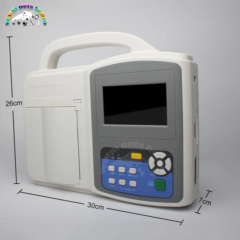 Veterinary ECG Machine Monitor 3-Channel Electrocardiograph For Dog Cat Animals Vet Equipment