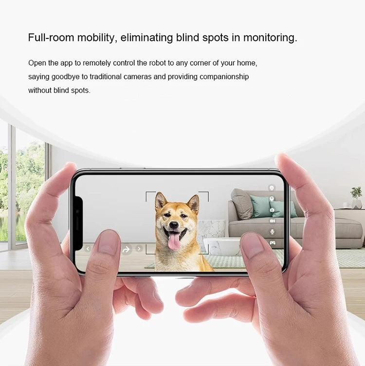 Dog Treat Camera Dispenser Feeder 1080P Full HD Wifi Camera 360°Move Freely 2-Way Audio App 30 Days Long Standby Pet Robot Toys
