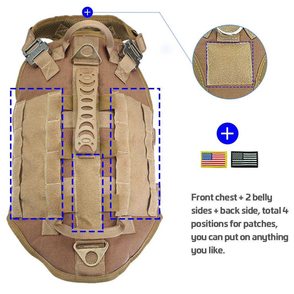 Tactical Dog Harness Military No Pull Pet Harness Vest-4